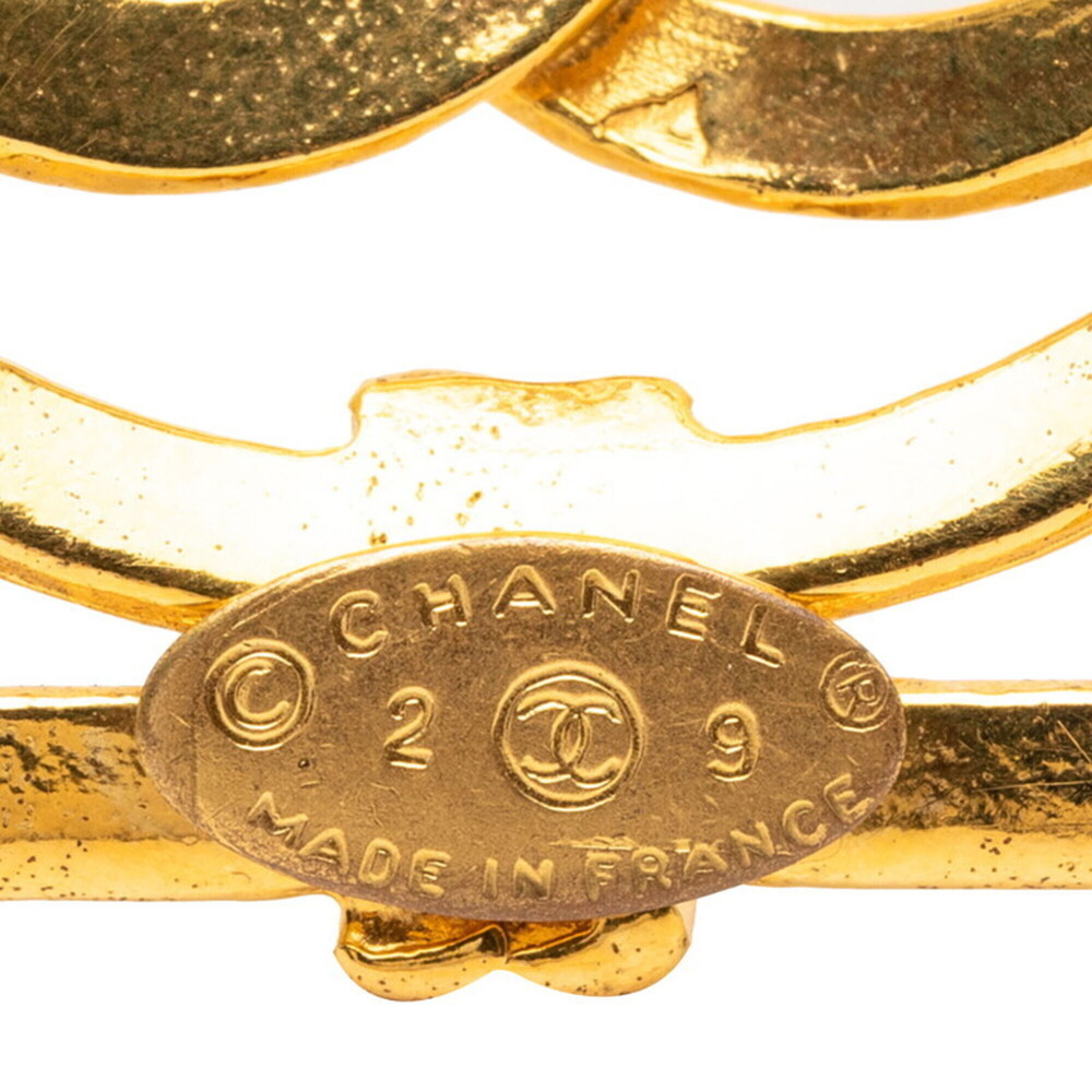 CHANEL Authentic Vintage Gold Logo Brooch - Picture 3 of 4